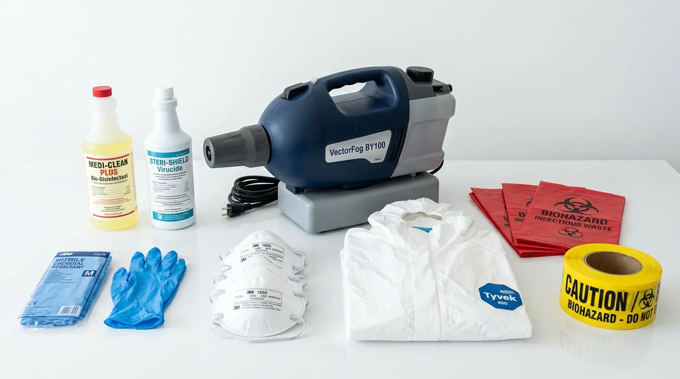 Professional biohazard remediation crew working in New Lenox