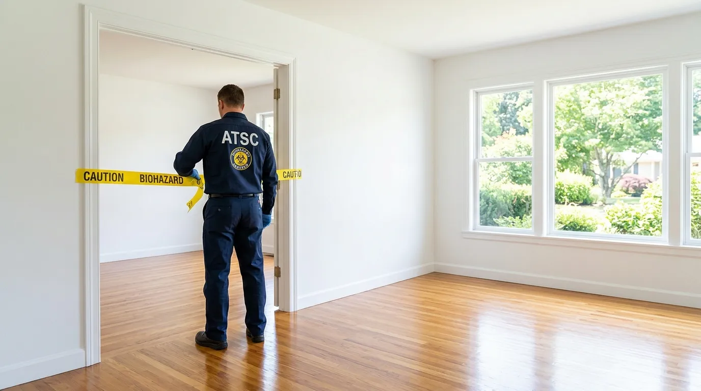 Certified biohazard cleanup crew performing Decomposition Cleanup in New Lenox